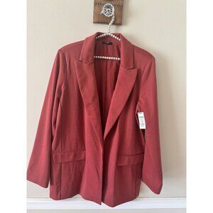 NWT Simply Vera Vera Wang Womens Size XL Boyfriend Blazer Jacket Dark Pink